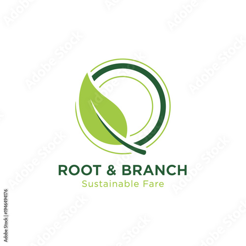 Root & Branch Sustainable Fare Logo Template for Eco-Friendly Brand and Organic Food Business