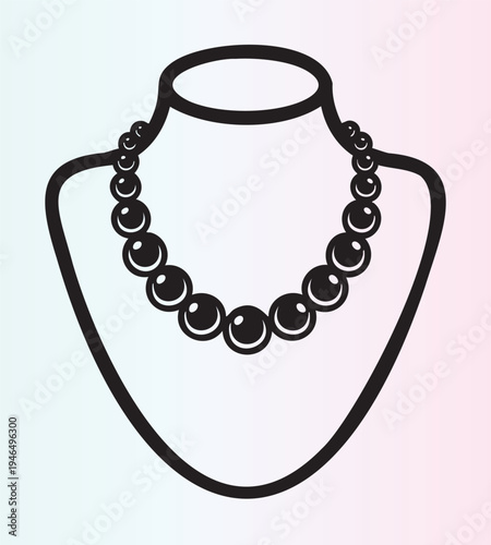 Elegant beaded necklace on a display bust illustration
