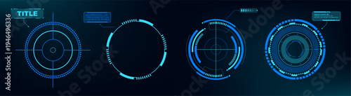 Blue and Green Futuristic HUD Digital Interface Collection