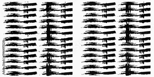 Abstract black brushstrokes arranged in vertical repeating columns