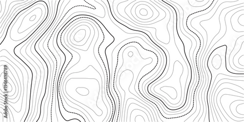 topographic line contour map background, geographic grid map, stock vector illustration. paper texture Imitation of a geographical map