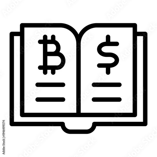 Ledger Book Vector Line Icon Design