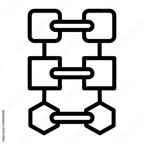 Blockchain Link Vector Line Icon Design