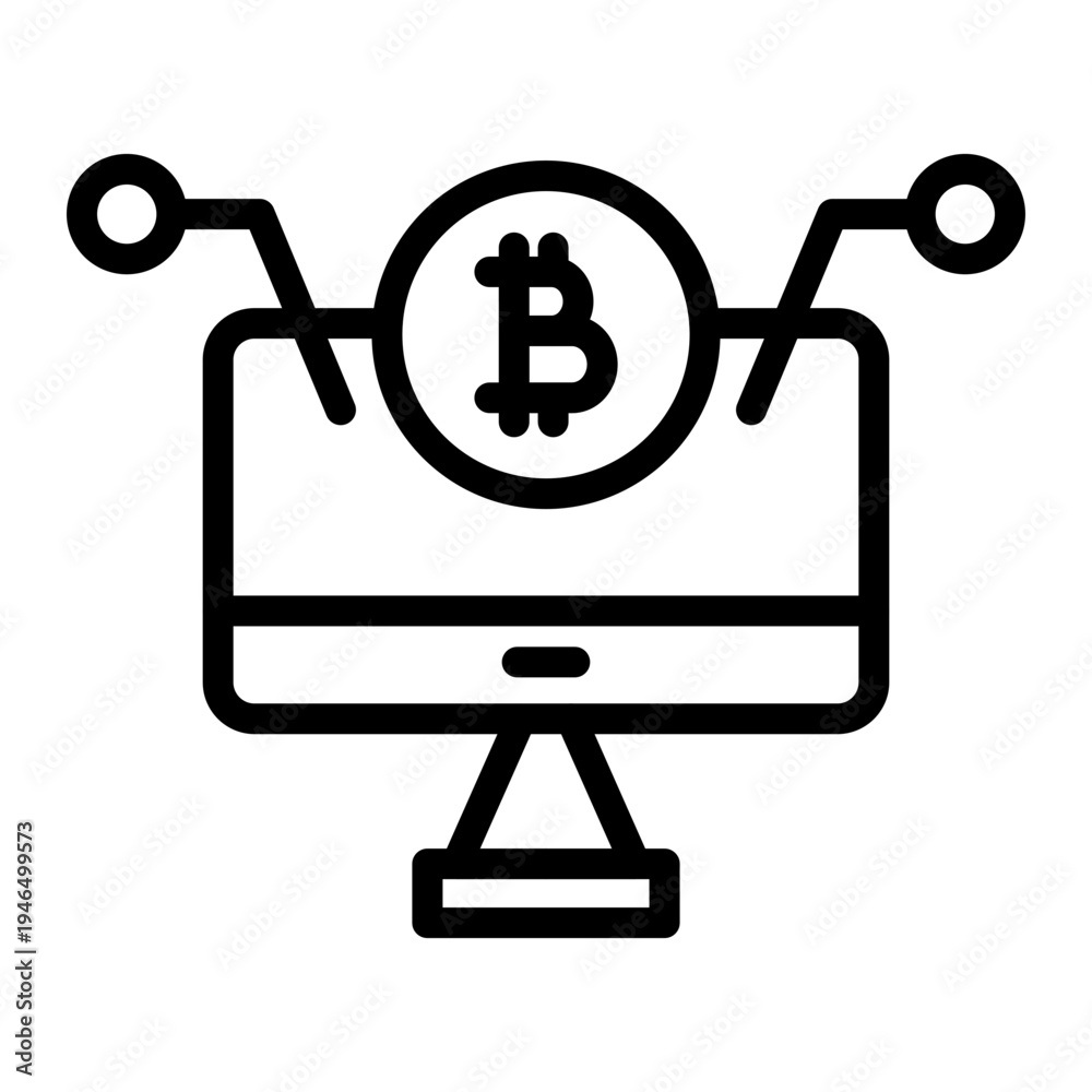 Fototapeta premium Digital Asset Vector Line Icon Design