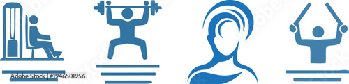 Gym equipment silhouettes