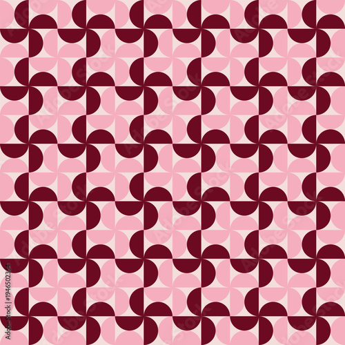 Seamless vector retro pattern with pink geometric elements