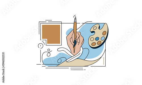 Minimalist Line Art Travel Map Illustration