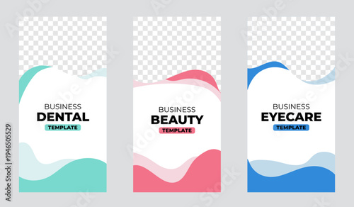 Set of Abstract Vertical Business Banner Template. Modern Design Banner, Flyer, Cover, Brochure for Professional.