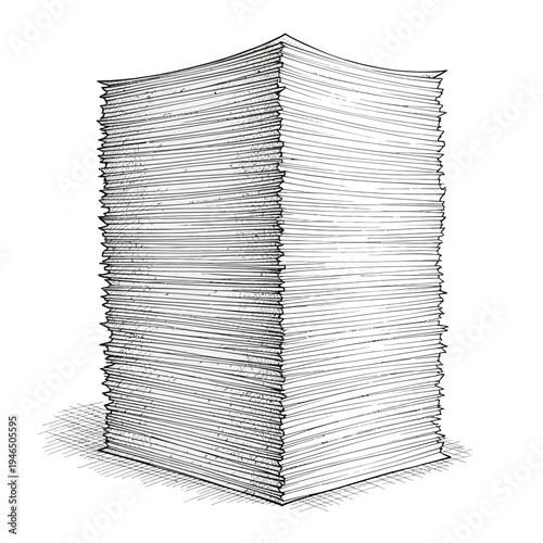 A large stack of papers or documents.