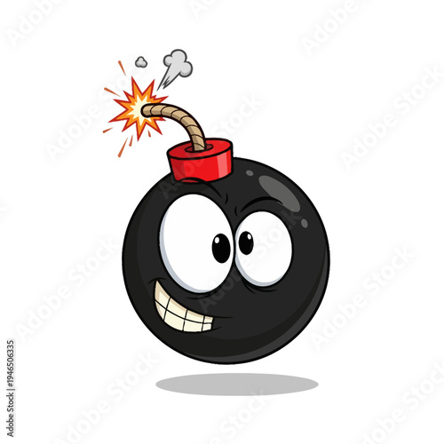 A cartoon bomb with a smiling face.