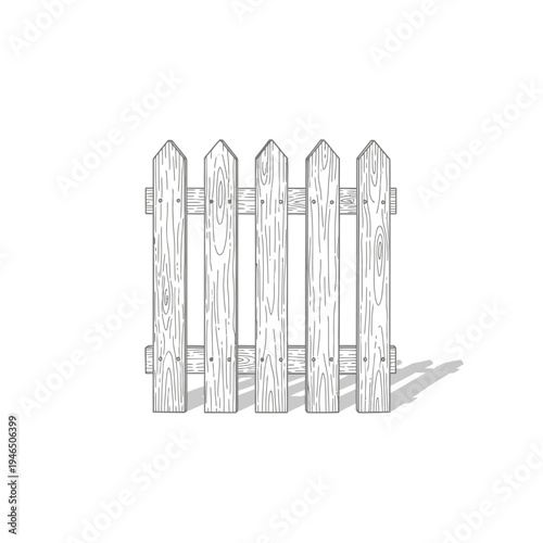 A simple wooden picket fence illustration.
