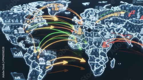 Wallpaper Mural Global Financial Markets Connecting And Trading Across Continents Torontodigital.ca