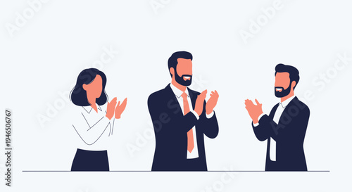 Business team clapping hands, celebrating success, teamwork, applause, appreciation