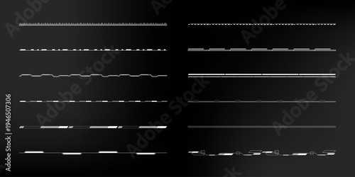 White Futuristic Line HUD Digital Interface Collection