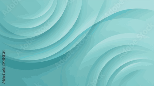 Modern abstract background with dynamic teal wave shapes and gradients