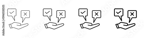 Decision Making and Strategic Choice Concept Icon Line art Vector Illustration