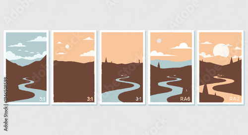 River flowing through desert landscape with changing skies and weather conditions