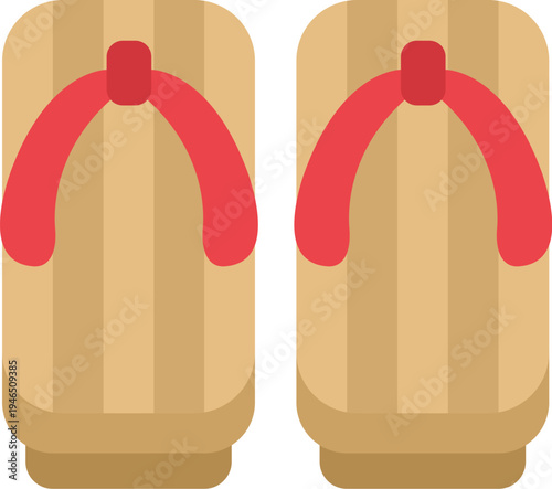 下駄のアイコンのイラスト