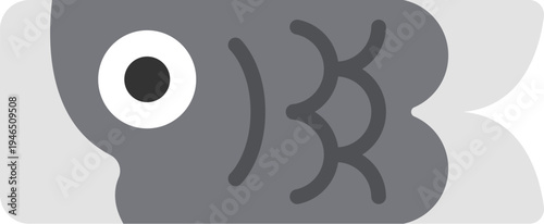 鯉のぼりの真鯉のアイコンのイラスト