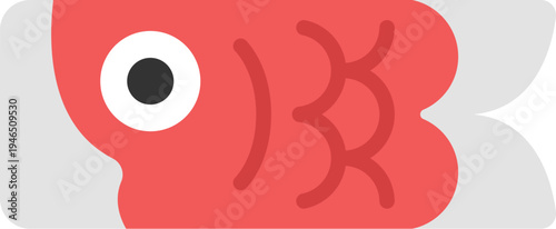 鯉のぼりの緋鯉のアイコンのイラスト