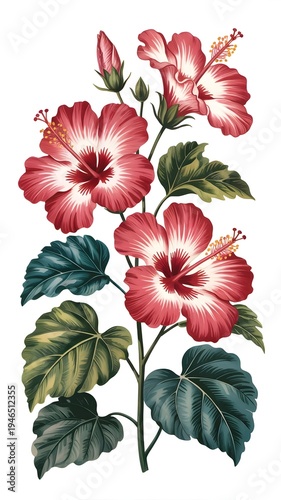 Hibiscus's Charm: A captivating close-up of vibrant hibiscus flowers, their delicate petals and intricate details showcasing the splendor of nature.