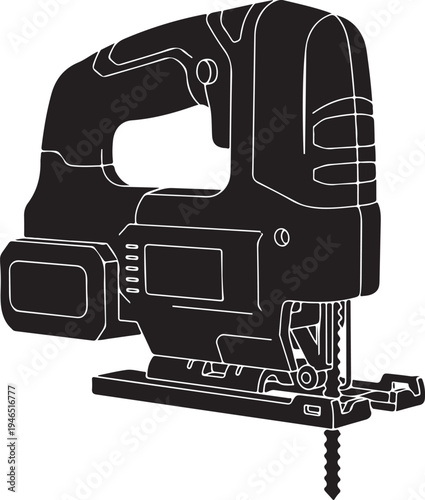 A black and white drawing of a jigsaw