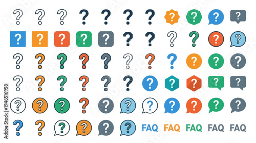 questions icon set multiple style collection