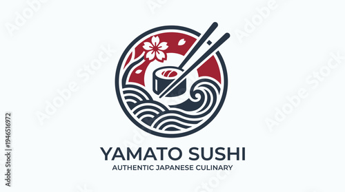 modern culinary sushi logo emblem