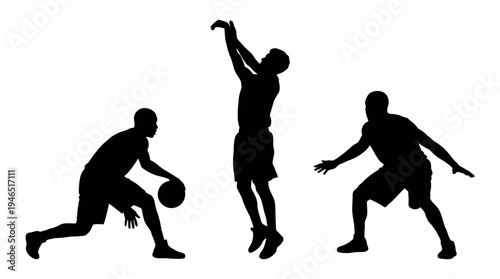 Basketball player silhouette poses