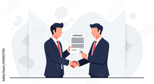 Businessmen shaking hands over a contract, agreement, partnership, deal, success, teamwork