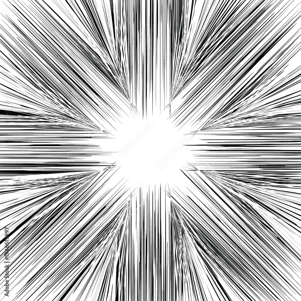 Fototapeta premium Radial Motion Lines Manga Style Action Explosion