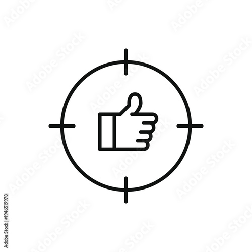 Like in target. Goal satisfaction, accurate feedback or target success. Pixel perfect, editable stroke vector icon