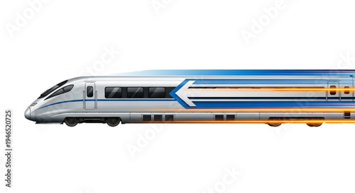 Sleek Modern High-Speed Rail Transport Illustration for Rapid Future Travel and Urban Mobility