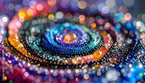 Abstract Composition of Swirling Liquid Colors and Bokeh Lights for Creative Backgrounds and Visual Effects.