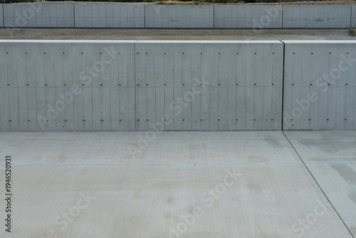 Wallpaper Mural Minimalist gray concrete wall background with geometric lines and smooth texture Torontodigital.ca