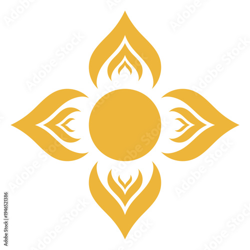 Thai Golden Floral Graphic Icon