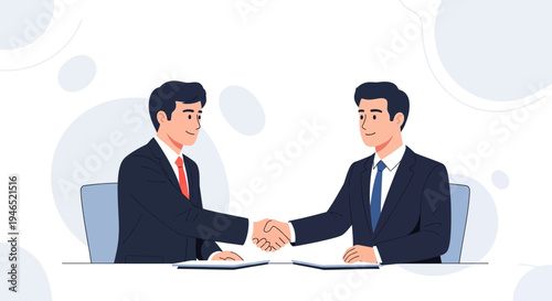 Businessmen shaking hands, agreement, partnership, office meeting, successful deal