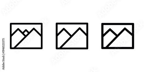 Picture icon vector set, collection of image symbol and sign for website, mobile app, UI UX design isolated on white background