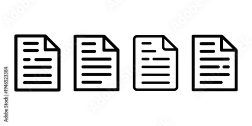 Document icon set vector. collection of paper icon symbol and sign for website, mobile app, UI UX design isolated on white background