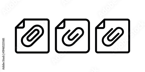 Paperclip icon. attach document symbol. line paperclip sign with document. attachment file