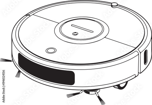 A robotic vacuum cleaner with a sleek design