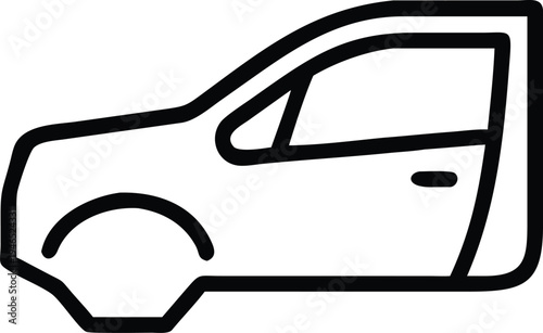 Automobile Car Door and Window Line Art Icon