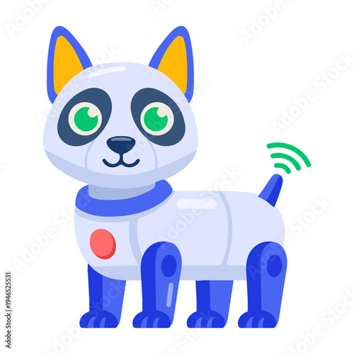 A flat icon depicting a pet robot