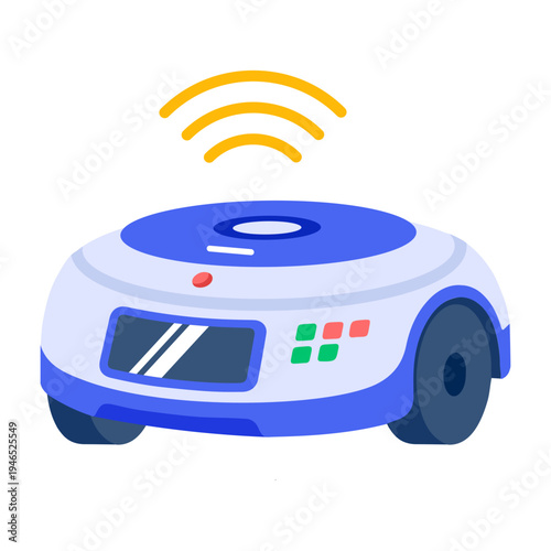 An icon showing a robot vacuum in flat style