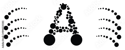 Bubble icon isolated on A alphabet, oxygen bubble, soap bubble, vector illustration. spice bubble icon sets.

