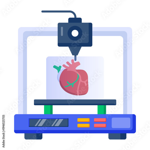 An icon showing bioprinting designed in flat style