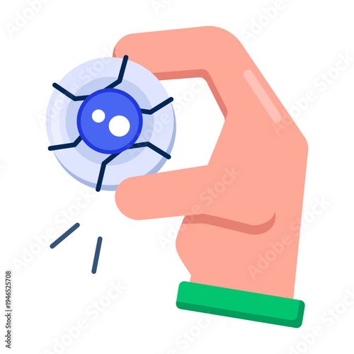 A flat style icon of a bionic eye