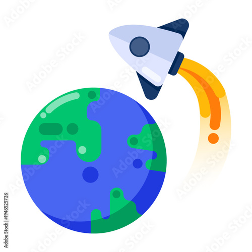 A flat style icon of a space radar