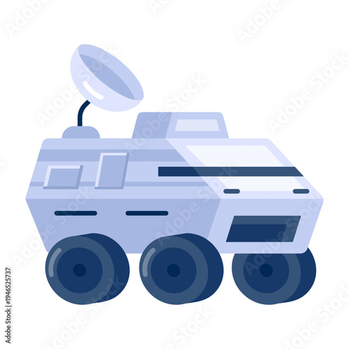 A flat style icon showing a lunar rover