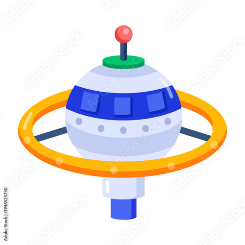 Flat style icon depicting a space station